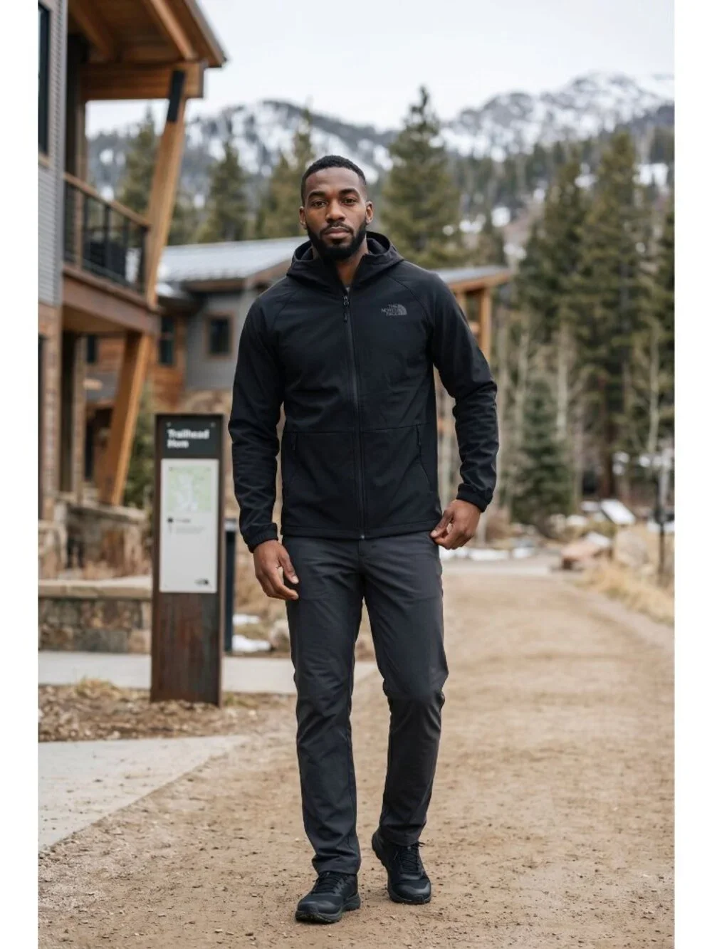 The North Face Camden Softshell Hoodie Jacket Mens Small Black NEW Stretch Coat
